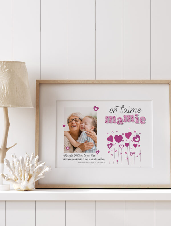 Cadeau mamie ; affiche poster on t'aime mamie