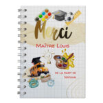 Carnet/livre merci maître personnalisé avec les prénoms