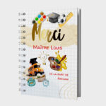 Carnet/livre merci maître personnalisé avec les prénoms