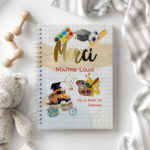 Carnet/livre merci maître personnalisé avec les prénoms