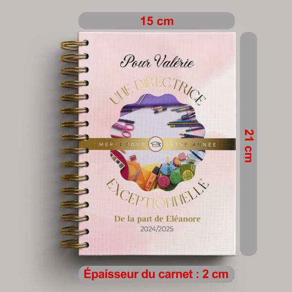 Carnet/livre directrice merci pour cette année à personnaliser