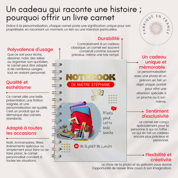 Notebook Maître merci pour cette belle année