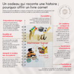 Carnet/livre rigide merci maîtresse avec illustration école
