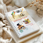 Carnet/livre rigide merci maîtresse avec illustration école