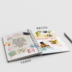 Carnet/livre rigide merci maîtresse avec illustration école