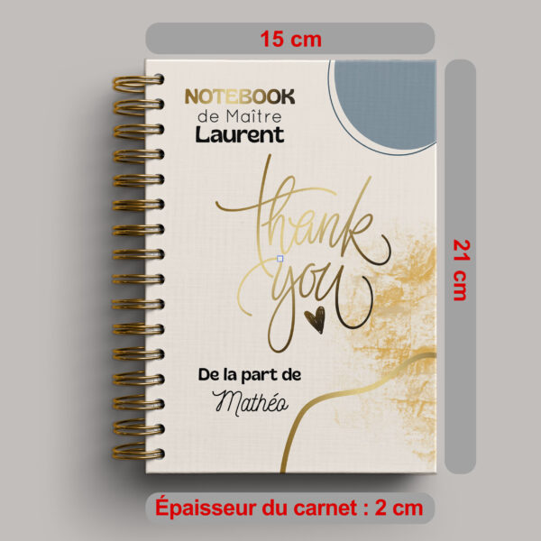 Carnet/livre notebook thank you pour un Maître