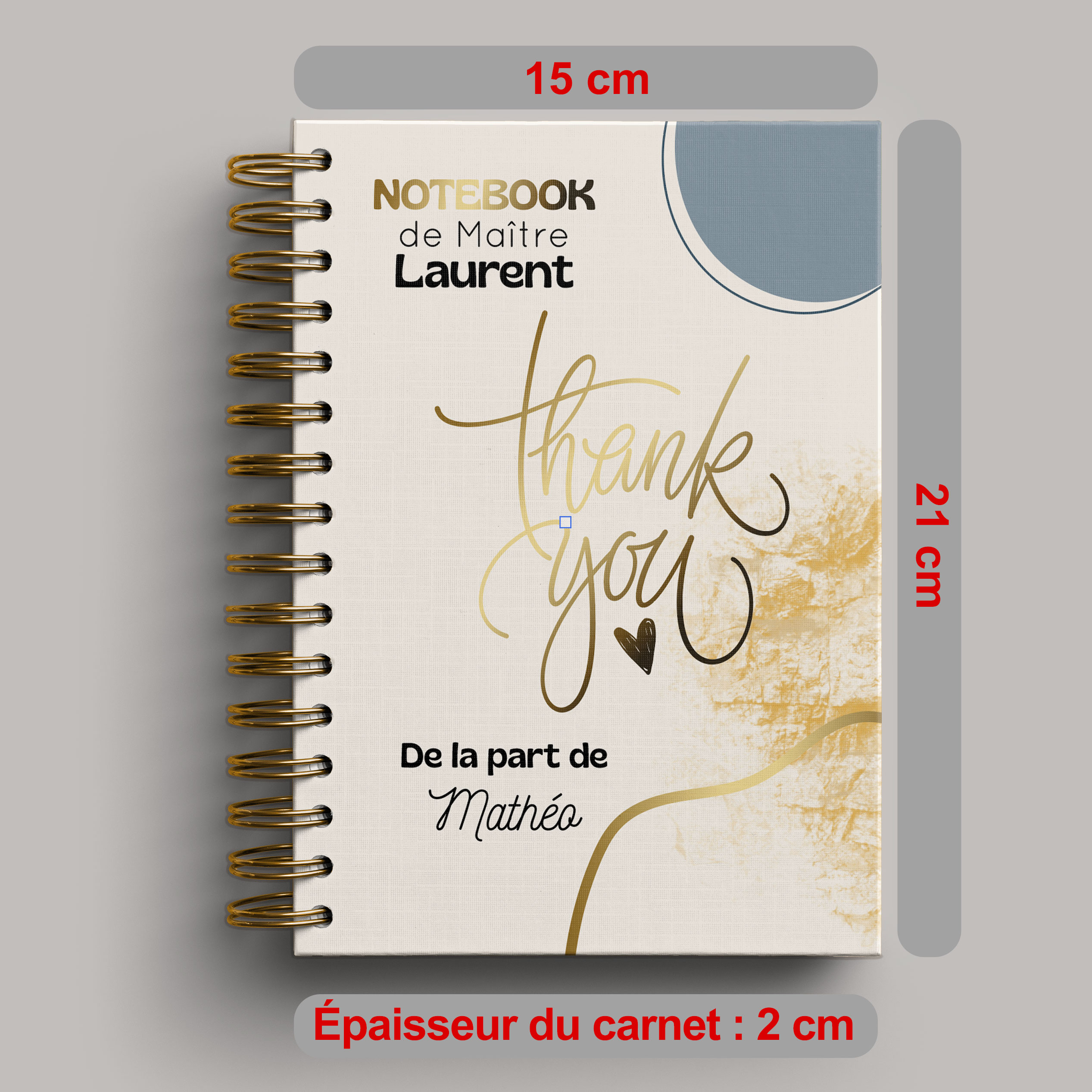 Carnet/livre notebook thank you pour un Maître